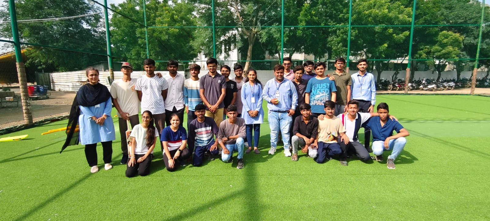 The Intra-Departmental Box-Cricket Tournament held on 10 September 2025 for Premium was an energetic and engaging event that showcased the spirit of teamwork, competition, and enthusiasm among Premium Students. With 05 dynamic teams participating, the tournament witnessed exciting matches filled with talent and determination.  
The Final stage was the most thrilling moment of the day, featuring a tough contest between B. Tech 1st Year and B. Tech 3rd Year teams. After an intense battle, the B. Tech 1st Year team emerged as the champions, displaying excellent coordination, sharp strategies, and true sportsmanship throughout the tournament.  
The event concluded with cheers, joy, and appreciation for the efforts of all players, organizers, and supporters who contributed to making the tournament a grand success. 

